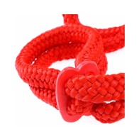 Pipedream Silk Rope Love Cuffs Red for Beginners