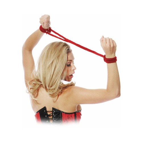 Pipedream Silk Rope Love Cuffs Red for Beginners