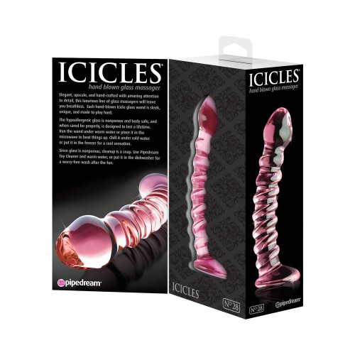 Dildo de Vidrio Icicles No. 28 - Elegante y Único