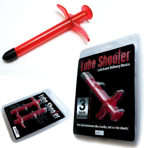 KinkLab Lube Shooter Rojo Paquete de 3 para Aplicación Fácil