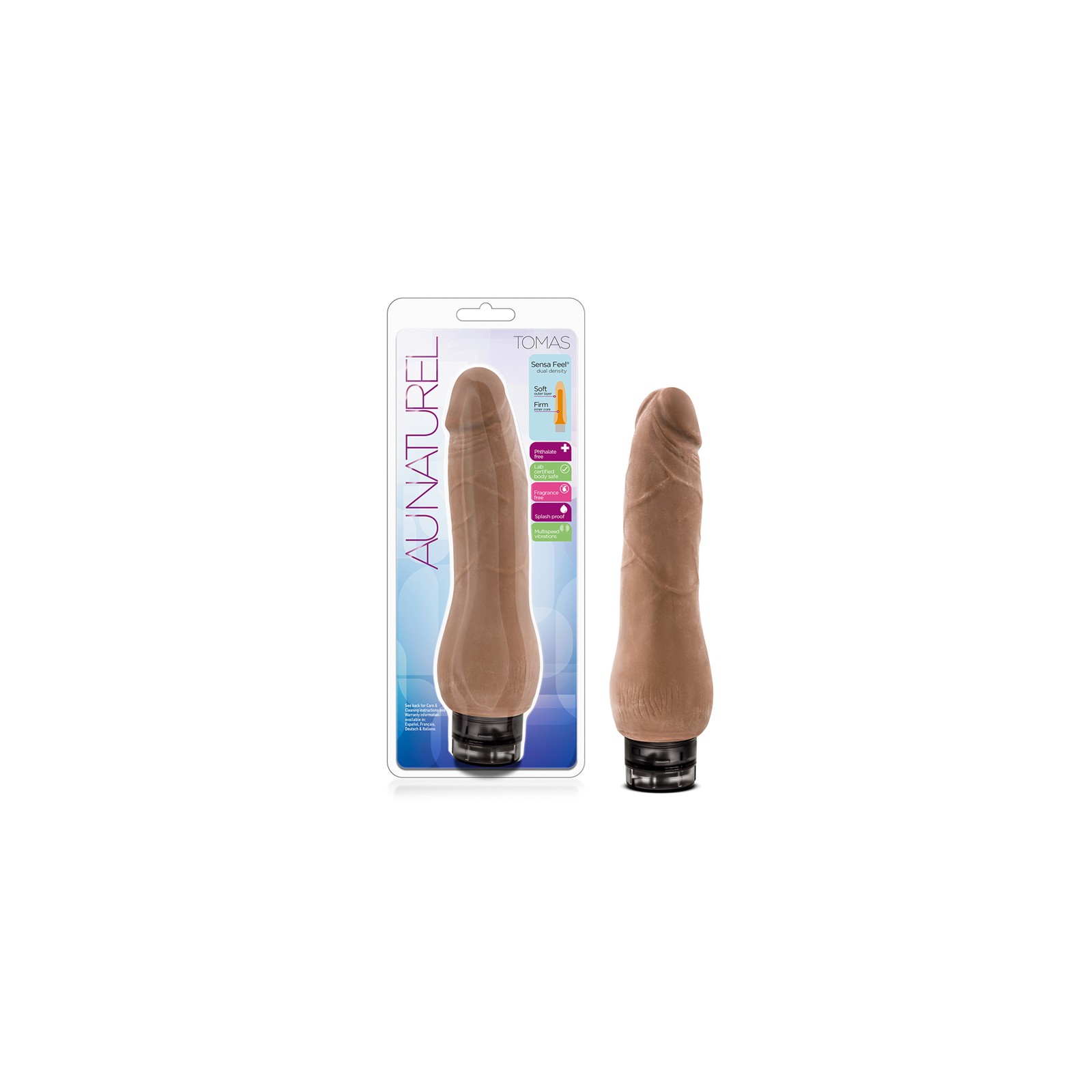 Au Naturel Tomas Dildo Vibrador 9 pulgadas