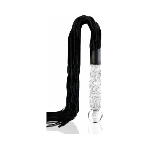 Icicles No. 38 Leather Flogger with Glass Handle - Unique Pleasure