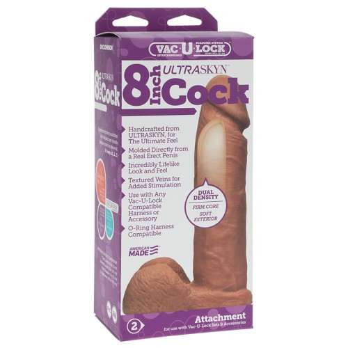 Vac-U-Lock 8 Inch ULTRASKYN Cock Brown