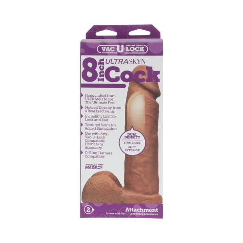 Cock ULTRASKYN 8 Pulgadas Vac-U-Lock Marrón