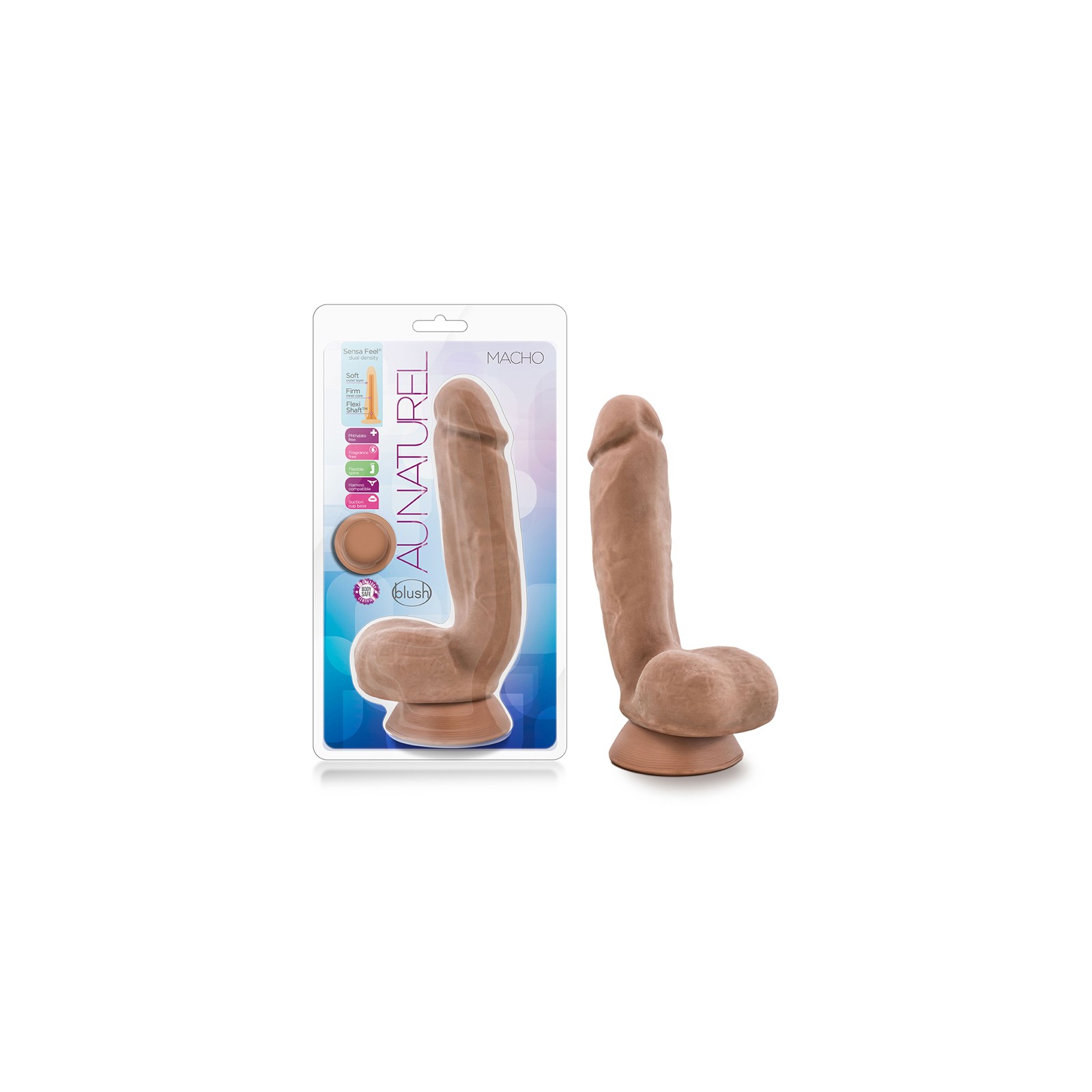 Au Naturel Macho 8.5 in. Posable Dildo