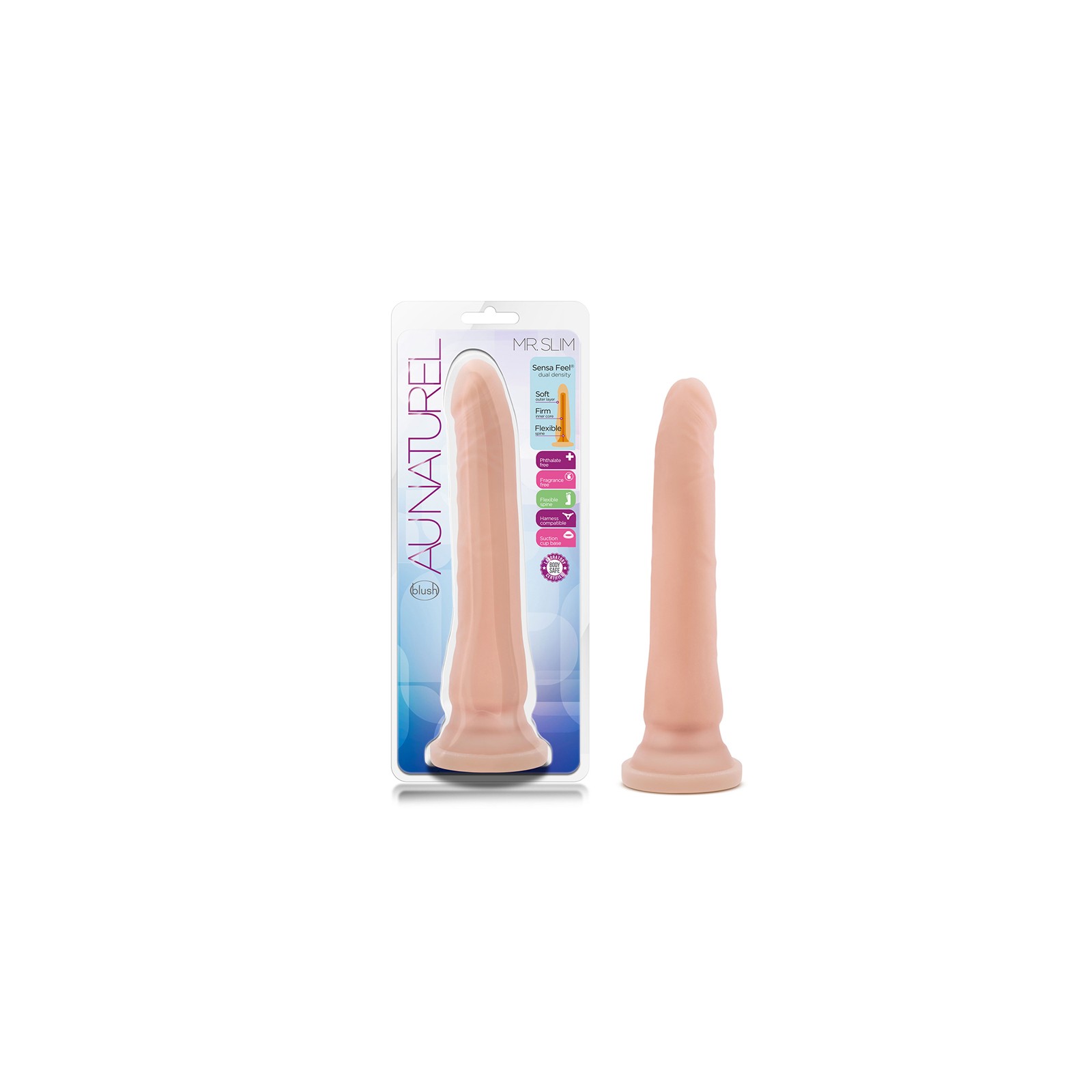 Au Naturel Mr. Slim Dildo 9.25 in - Real Feel