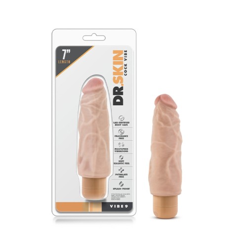 Dr. Skin Vibe 9 Dildo Vibrador Realista de 7.5 in. Beige