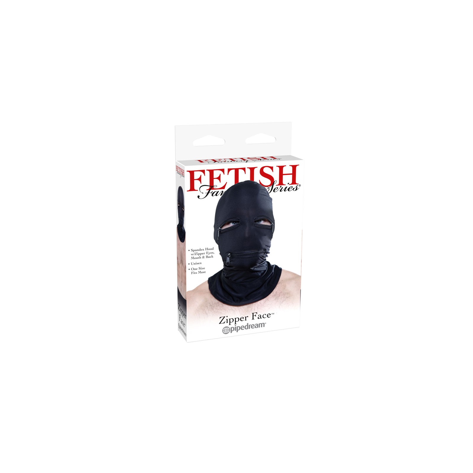 Pipedream Zipper Face Hood in Black