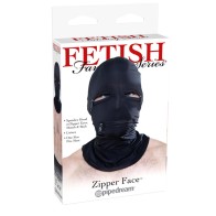 Pipedream Zipper Face Hood in Black