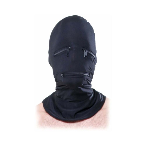 Pipedream Zipper Face Hood in Black