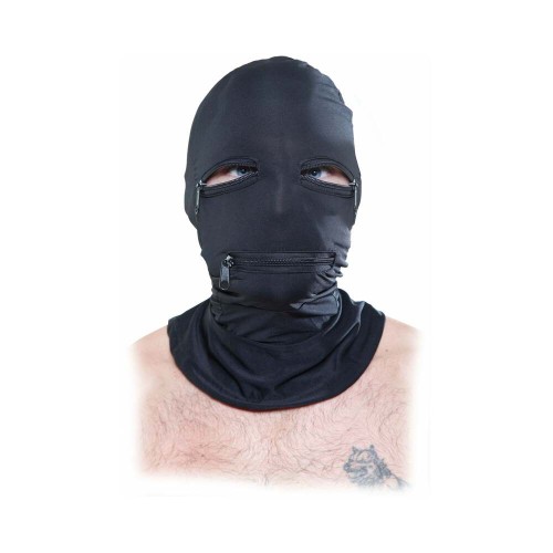 Pipedream Zipper Face Hood in Black