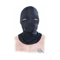 Pipedream Zipper Face Hood in Black