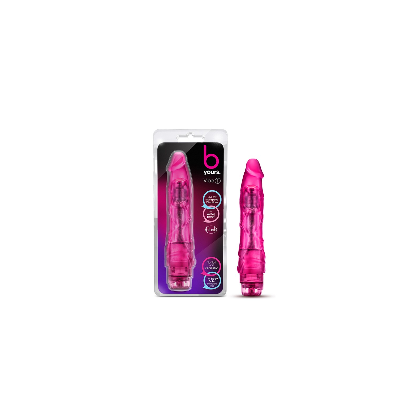 B Yours Vibe 1 Realistic Vibrating Dildo in Pink