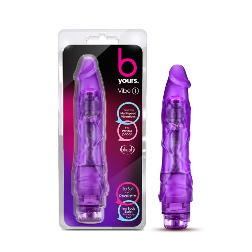 B Yours Vibe 1 - Realistic Vibrating Dildo Purple