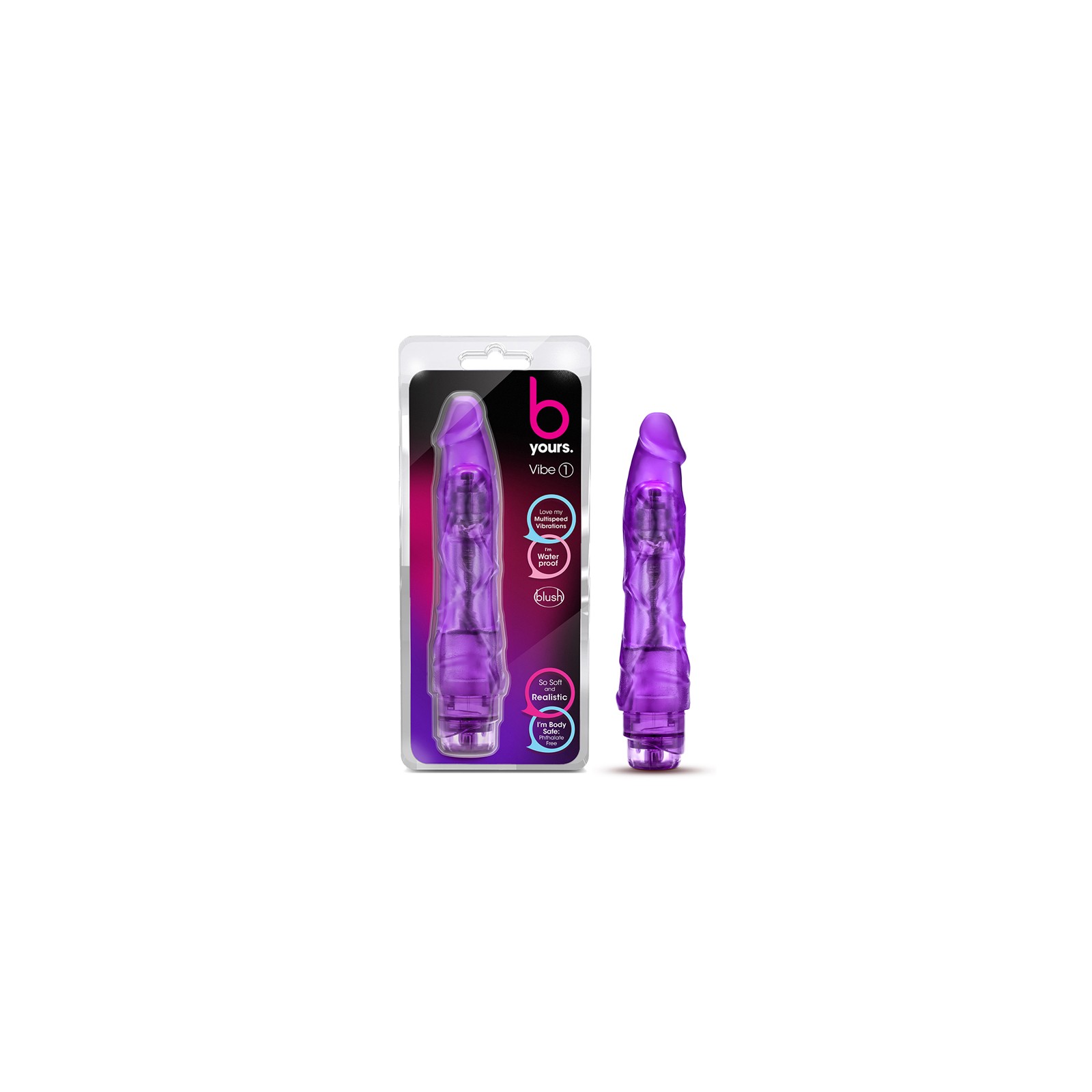 B Yours Vibe 1 - Realistic Vibrating Dildo Purple