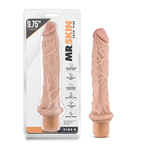 Dr. Skin Vibe 8in Vibrating Dildo - Realistic and Powerful