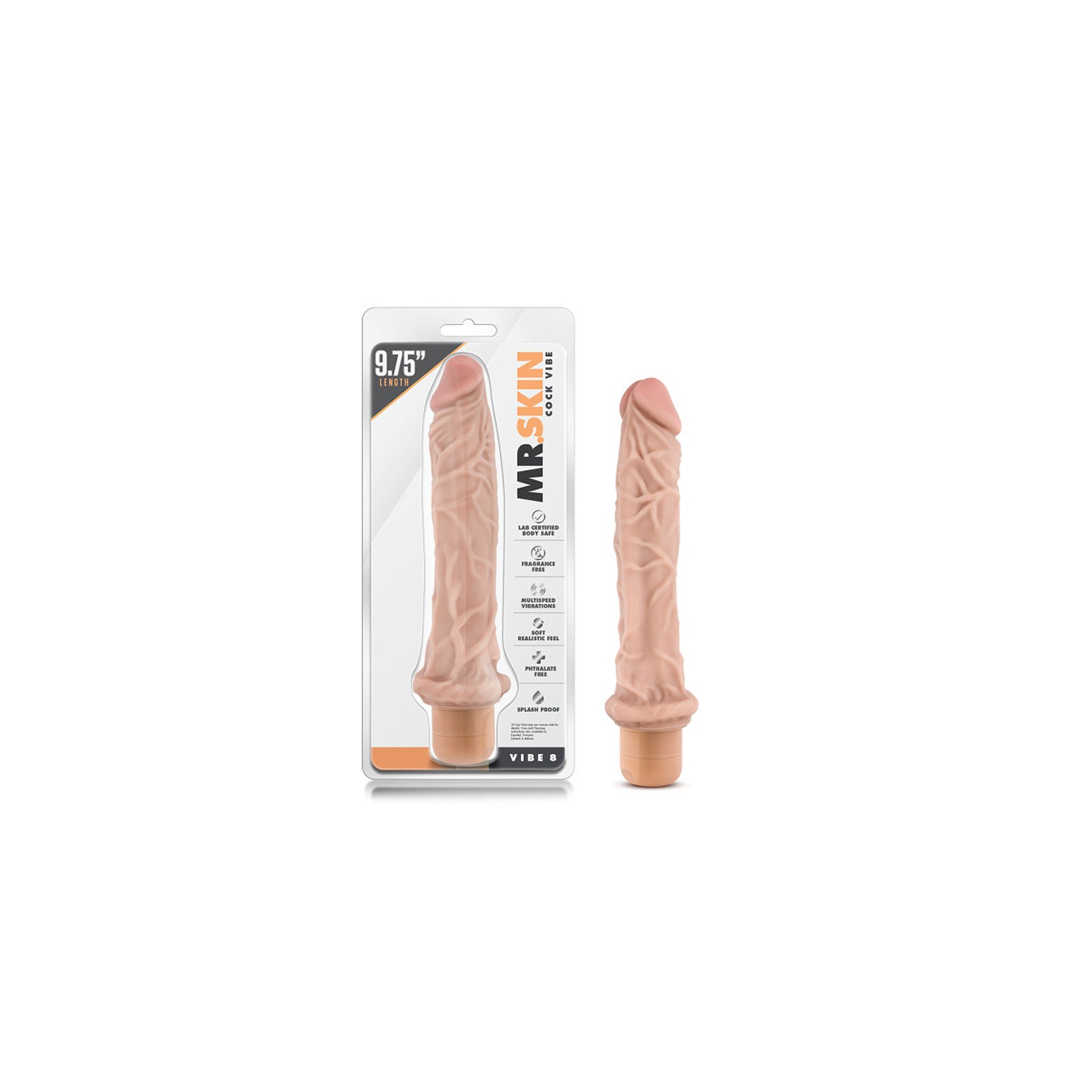 Dildo Vibrante Dr. Skin Vibe de 8 Pulgadas - Realista y Potente