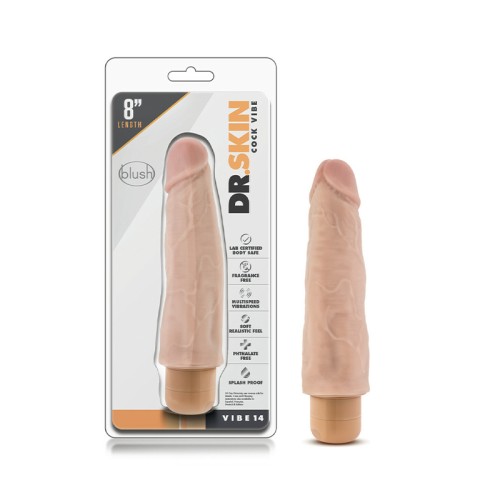 Dr. Skin Vibe 14 Dildo Realista Vibrador de 8 Pulgadas Beige