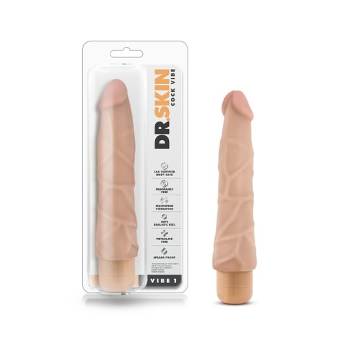 Dildo Vibrante Realista Dr. Skin Vibe 1 de 9 in. Beige