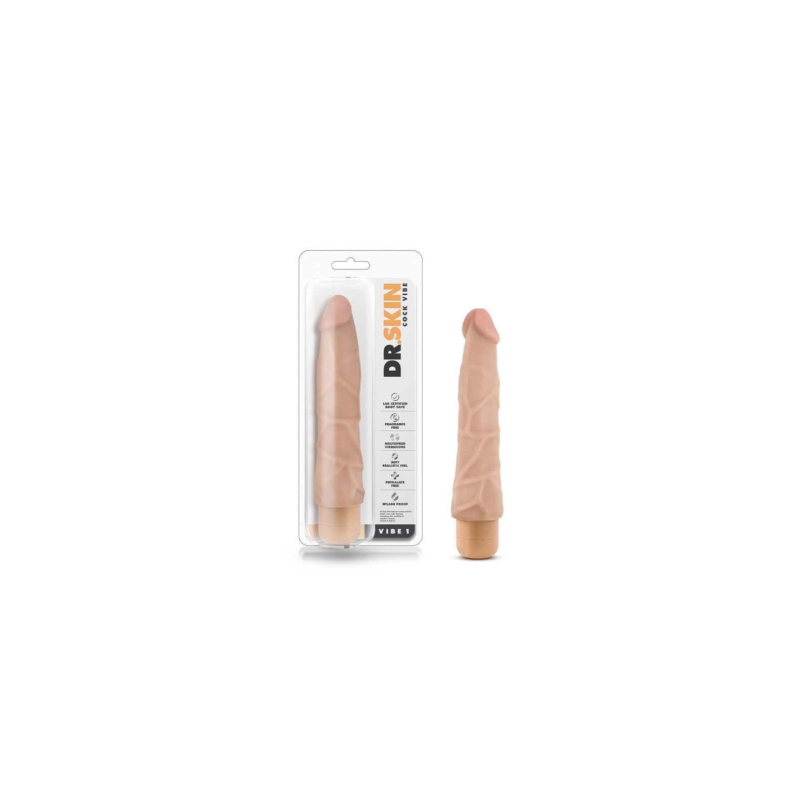 Dr. Skin Vibe 1 9 in. Realistic Vibrator Beige