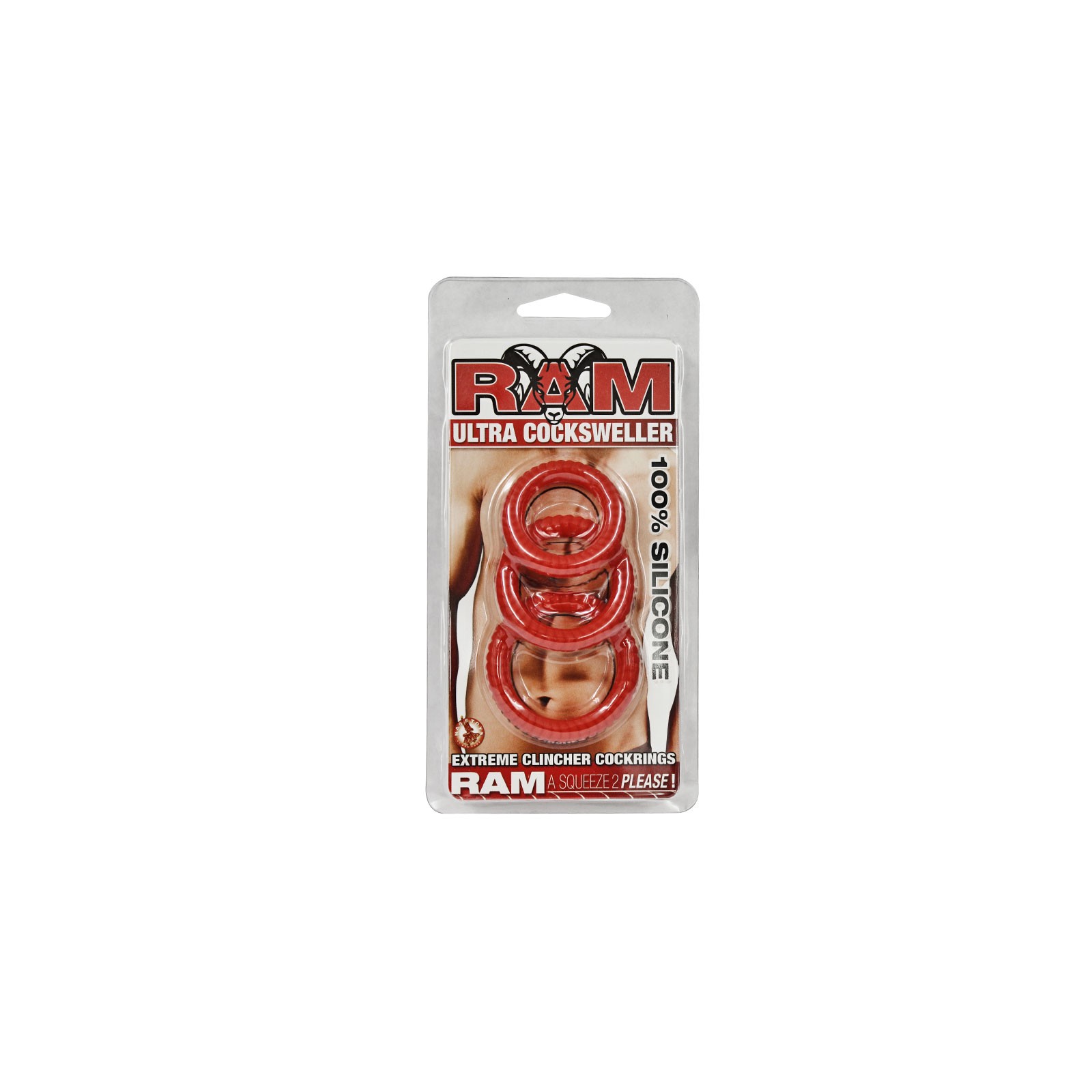 Ram Ultra Silicone Cocksweller 3 Cock Rings Red