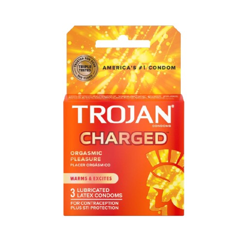 Condones Trojan Charged con Lubricante Intensificado