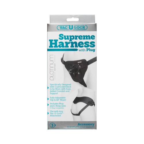 Arnés Supremo Vac-U-Lock Platinum Negro