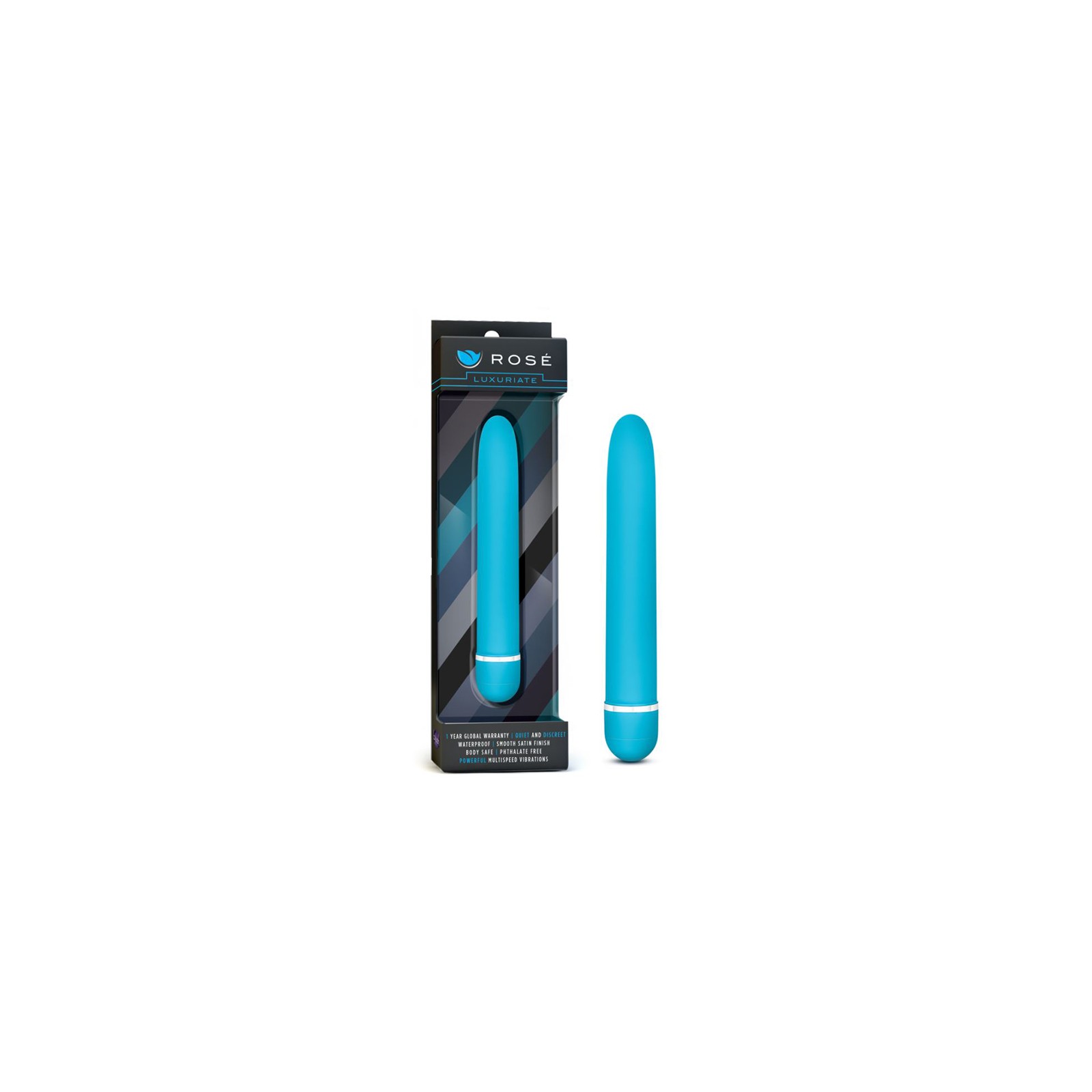 Rose Luxuriate Vibrador Clásico Slimline Azul