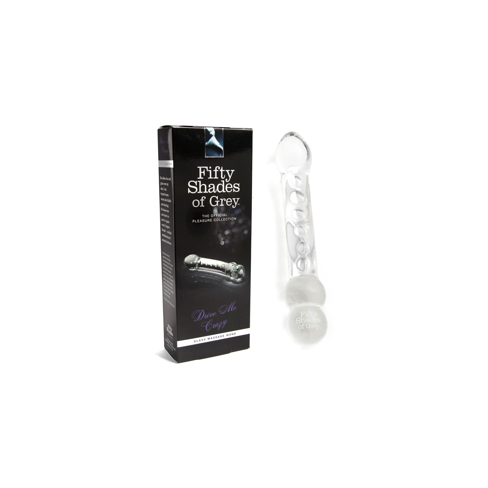 Fifty Shades Drive Me Crazy Glass Wand - Elegant Pleasure