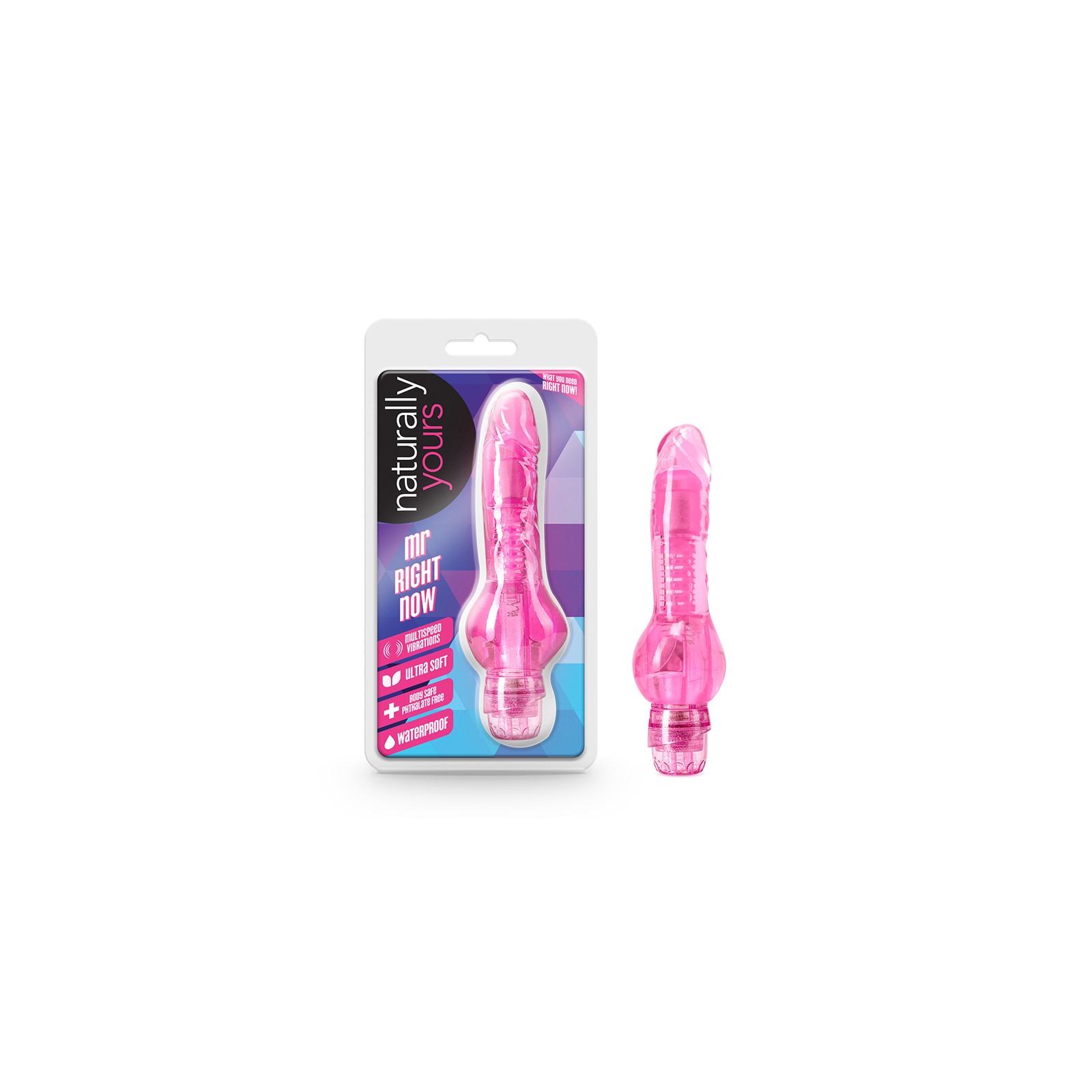 Mr. Right Now 6.5" Vibrating Dildo Pink - Naturally Yours