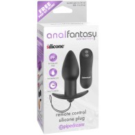 Vibrating Remote Control Silicone Anal Plug Black