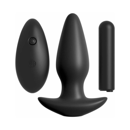 Vibrating Remote Control Silicone Anal Plug Black