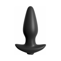 Vibrating Remote Control Silicone Anal Plug Black