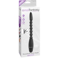 Pipedream Anal Fantasy Collection Vibrating Flexa-Pleaser Power Beads in Black - Thrilling Exploration