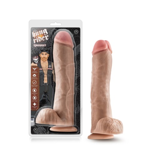 Hung Rider Hammer Realistic 11.5 in. Dildo with Balls Beige