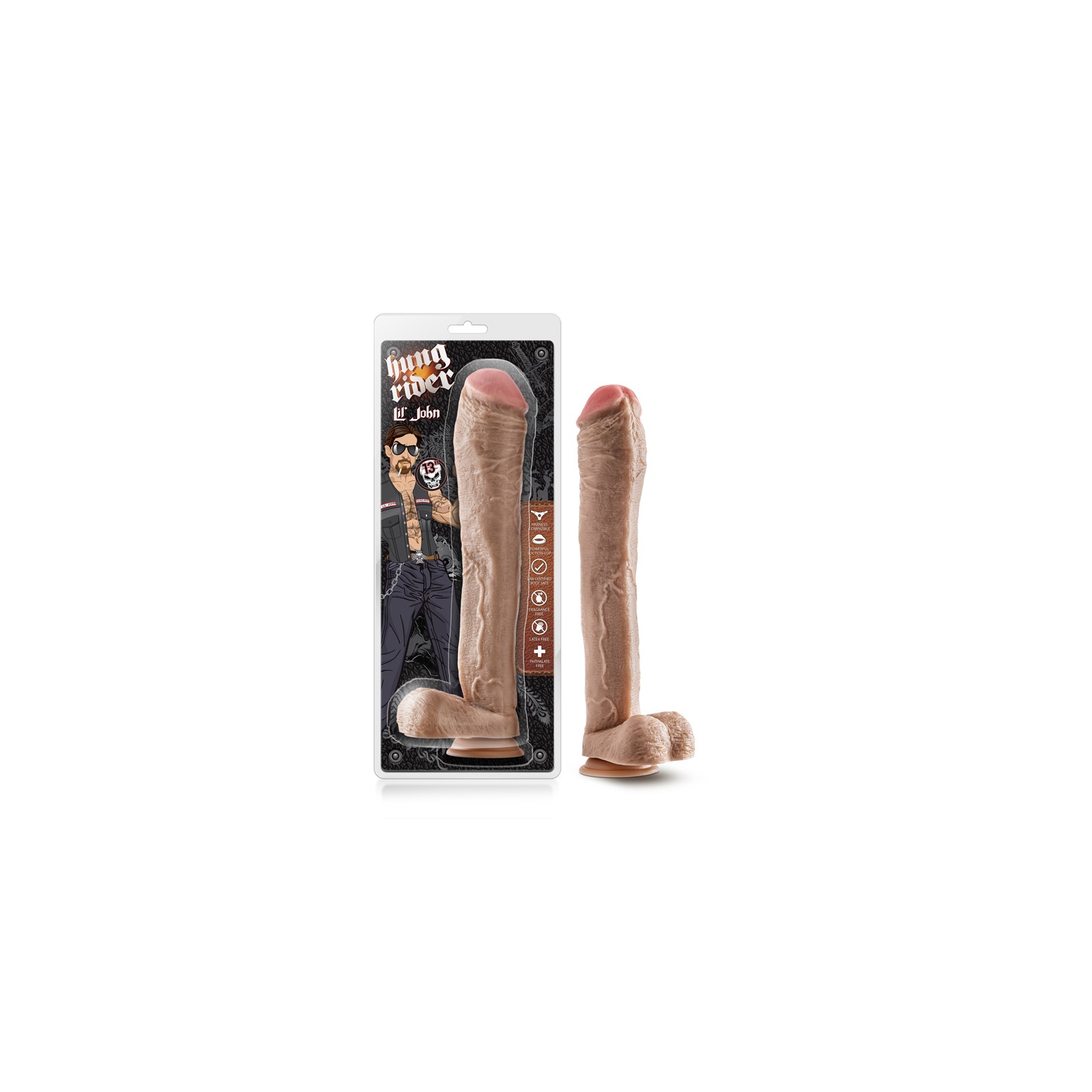 Hung Rider Lil John Realistic Dildo 13 in. Beige