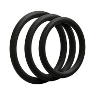 Juego de 3 Anillos C OptiMALE Negro Delgado