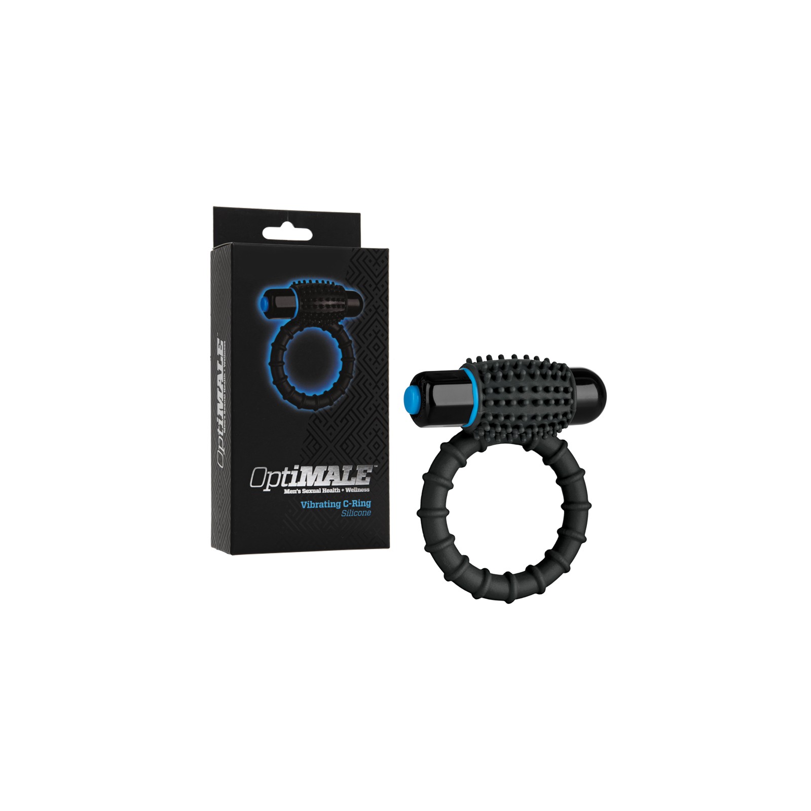 OptiMALE Vibrating C-Ring Black - Couples Pleasure Device