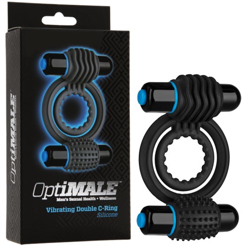 OptiMALE Vibrating Double C-Ring Black