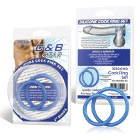 Blue Line Silicone Cock Ring Set for Extended Pleasure