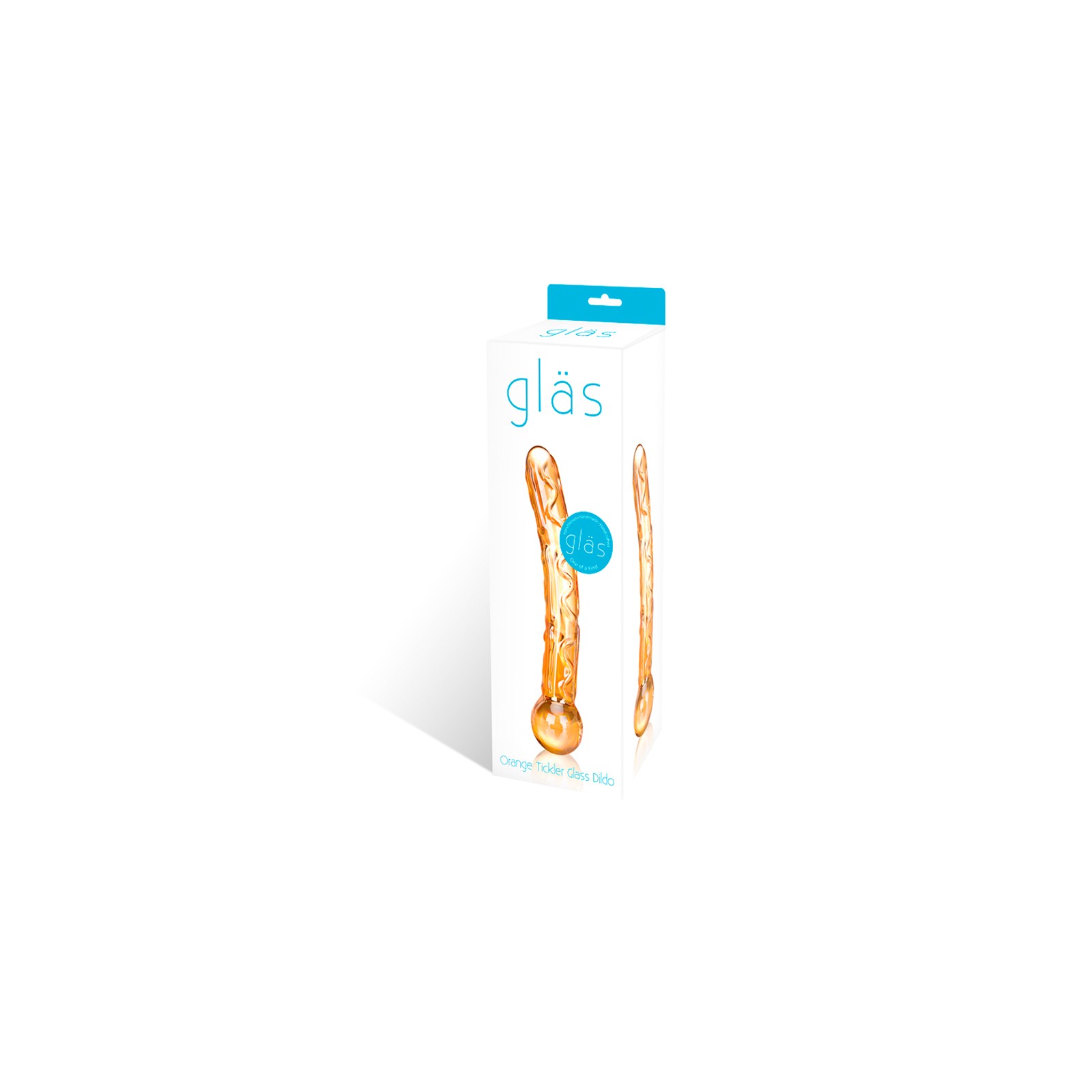 Glas 7.5 in. Orange Tickler Glass Dildo