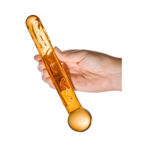 Glas 7.5 in. Orange Tickler Glass Dildo