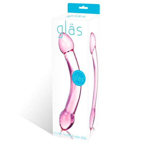 Glas Double Trouble Purple Glass Dildo