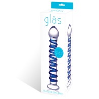 Glas Blue Spiral Glass Dildo - Unique and Curvy