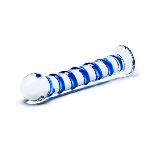 Dildo de Vidrio de Espiral Azul - Único y Curvado