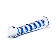 Dildo de Vidrio de Espiral Azul - Único y Curvado