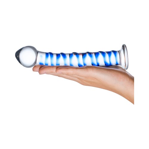 Glas Blue Spiral Glass Dildo - Unique and Curvy