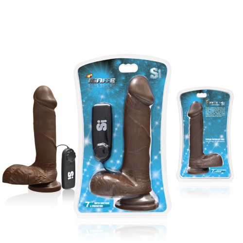 SI 7In Cock with Balls & Vibrating Egg Brown