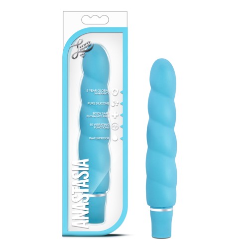 Luxe Anastasia Silicone Slimline Vibrator Aqua