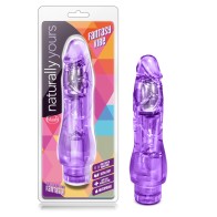 Naturally Yours 8.5 in. Vibrating Dildo Purple